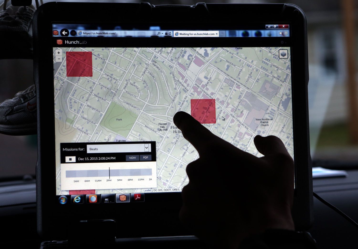 Jennings Police use the "HunchLab" computer program to patrol a hotspot areas